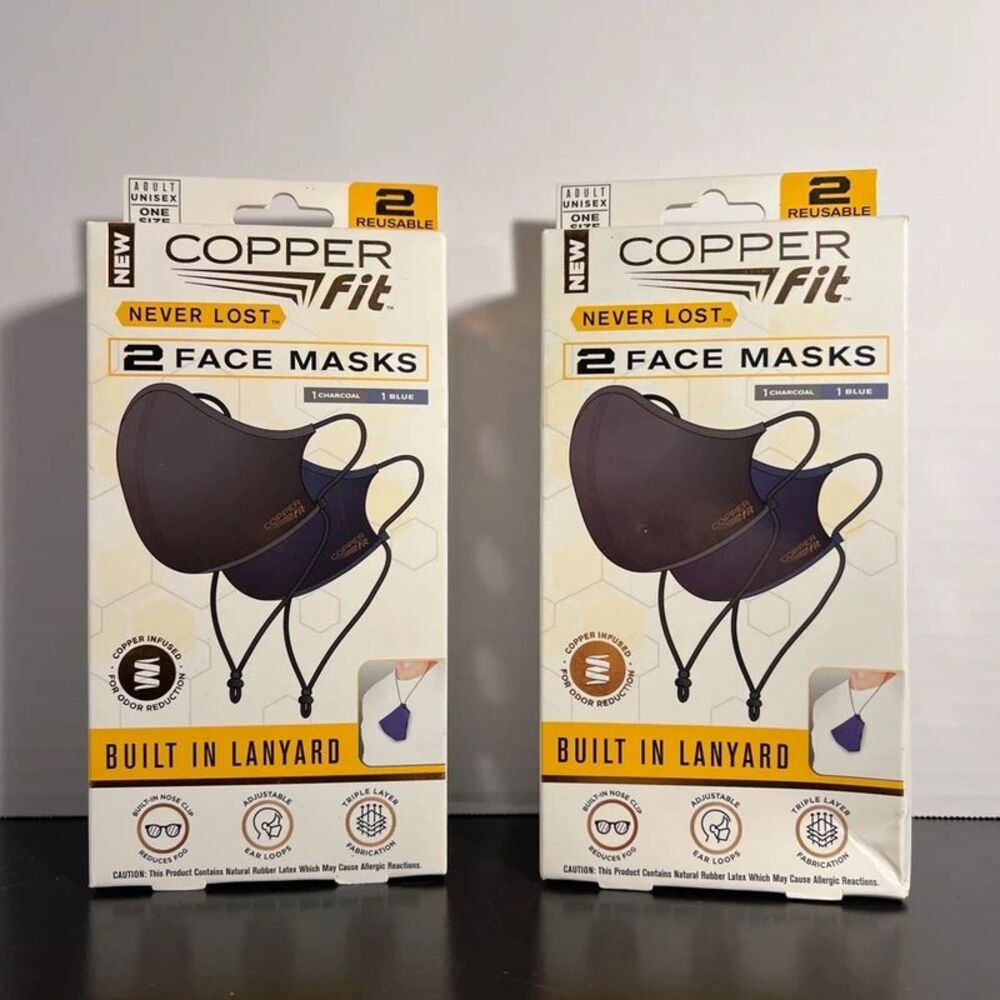 Bundle Deal(2 Pack) Copper Fit “Never Lost” Face Masks